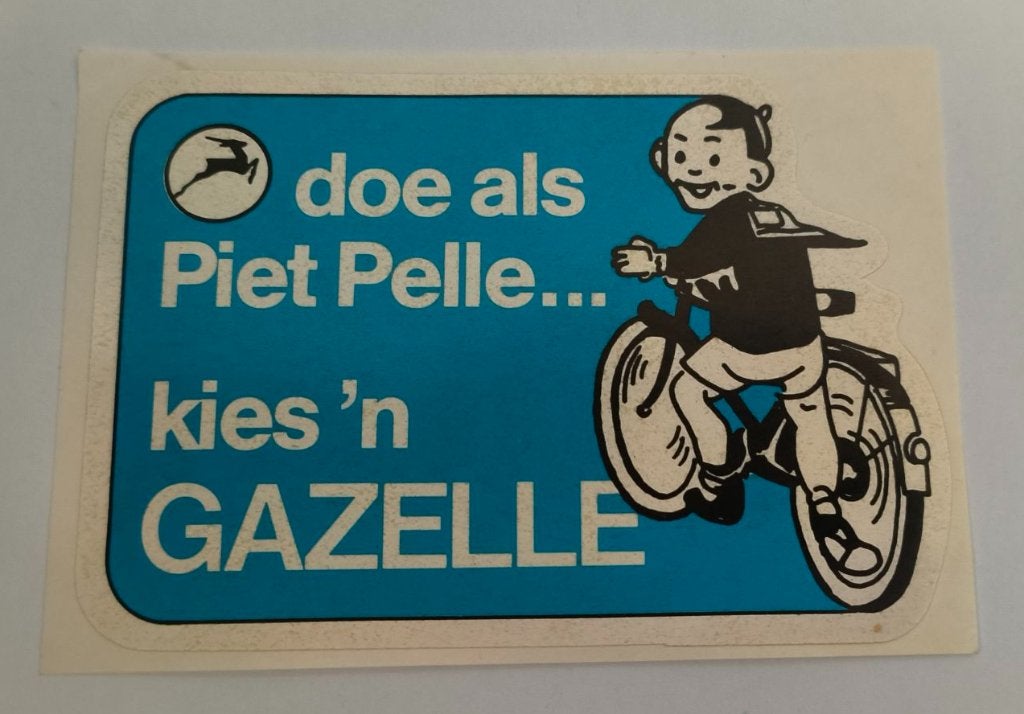 Sticker doe als Piet Pelle ... kies 'n Gazelle, Ophalen of Verzenden, Zo goed als nieuw, Merk