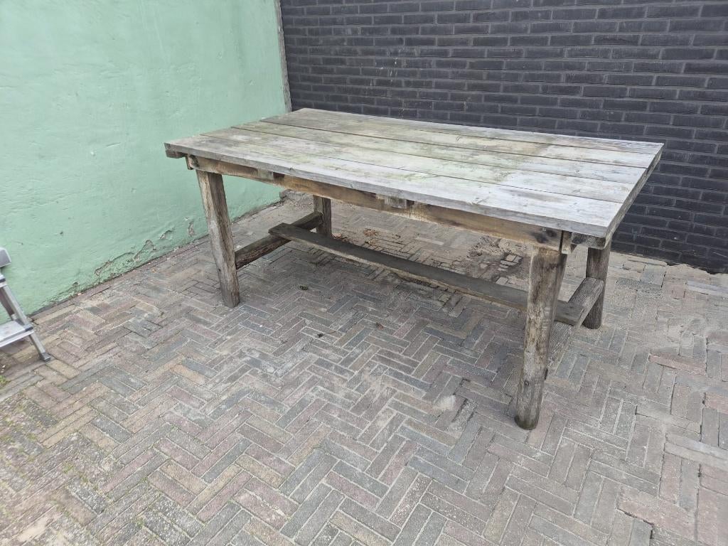 Eiken tuintafel, Tuin en Terras, Tuintafels, Ophalen, Gebruikt, Rechthoekig, Hout