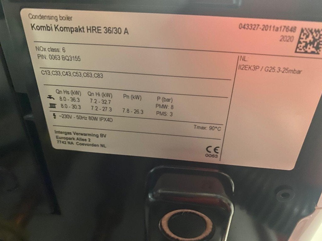Intergas Kombi Kompakt HRE 36/30 A CV-ketel, Ophalen, Zo goed als nieuw