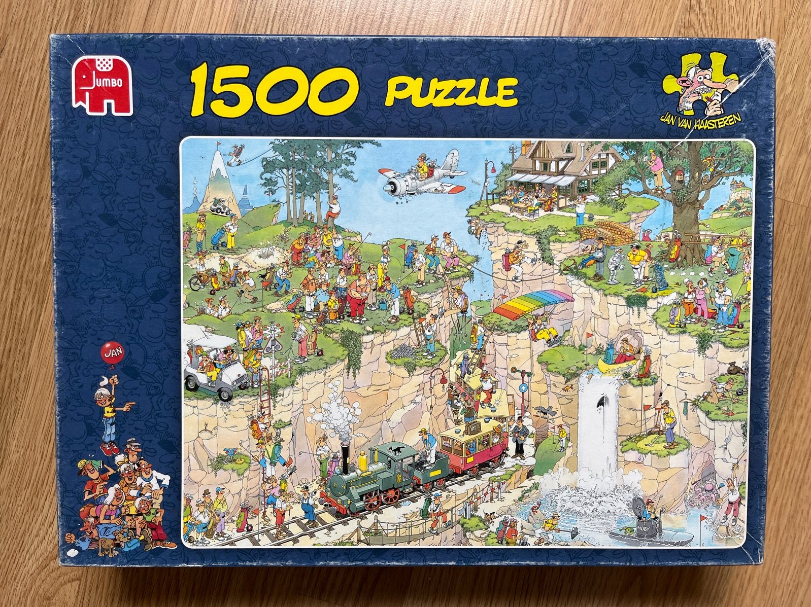 Jan van Haasteren puzzel De Golfbaan 1500 stuk, Een of twee spelers, Ophalen of Verzenden, Gebruikt