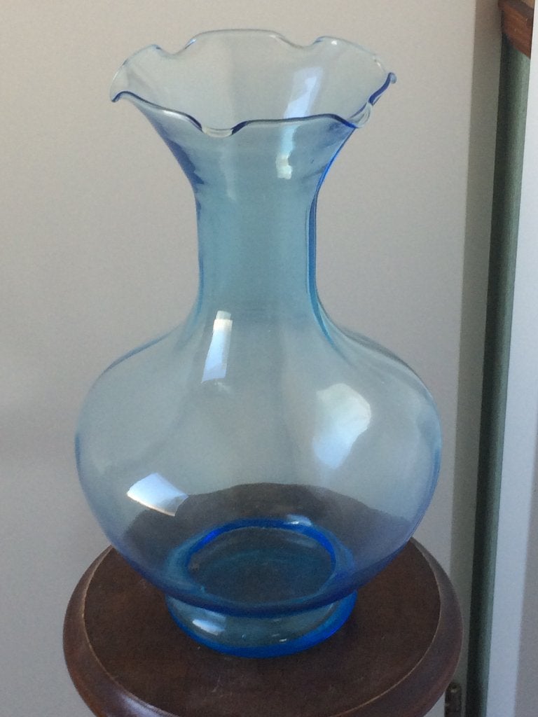 glazen vintage vazen  vaas  groen amber  blauw, Ophalen of Verzenden