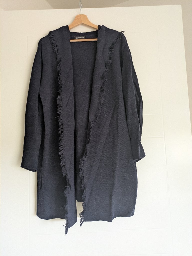 Blauw lang vest met franje REPEAT maat 42, Kleding | Dames, Repeat, Blauw, Maat 42/44 (L), Ophalen of Verzenden