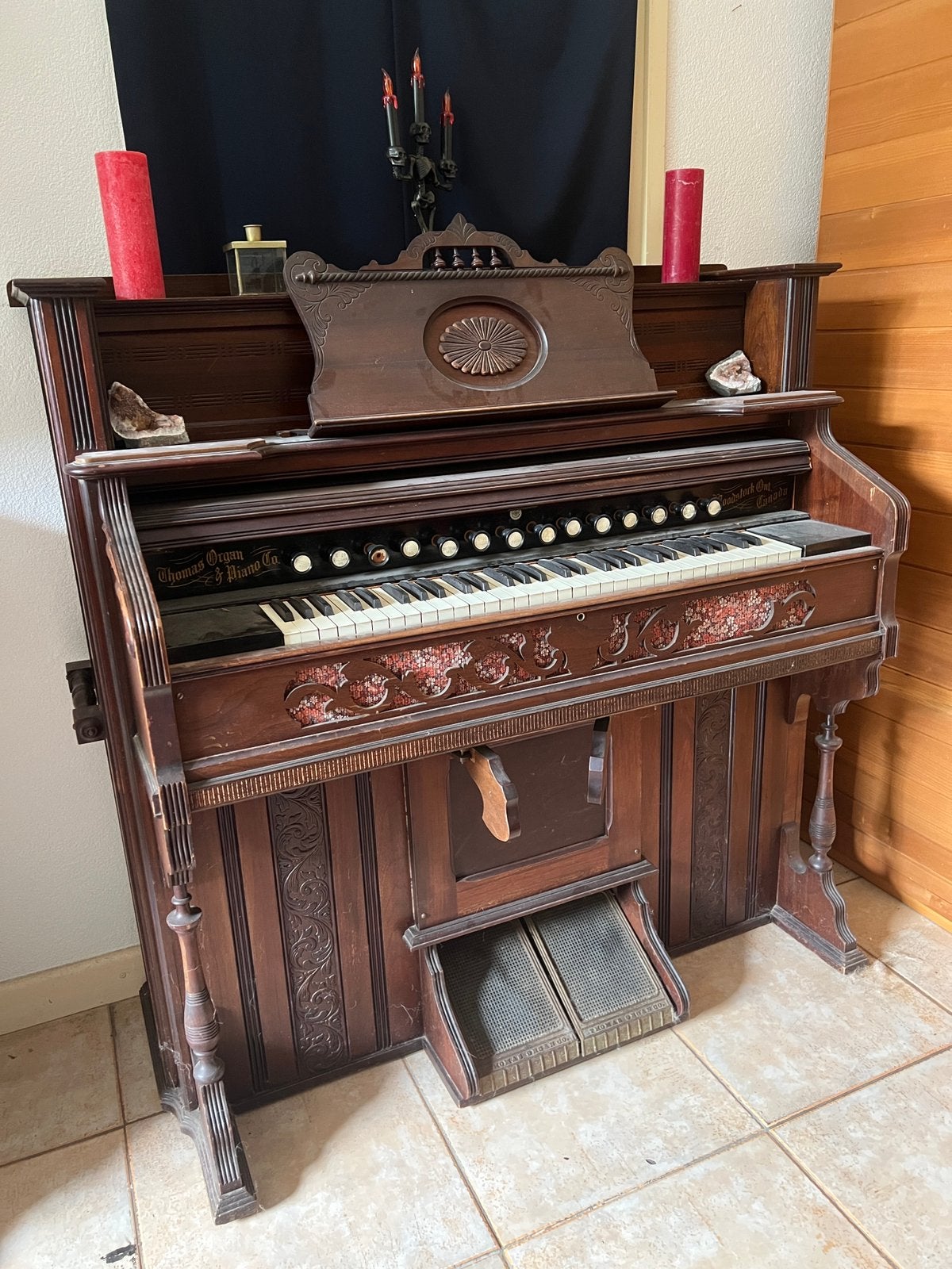 Antiek Harmonium, werkend traporgel, Muziek en Instrumenten, Orgels, Ophalen, Zo goed als nieuw, 1 klavier, Harmonium