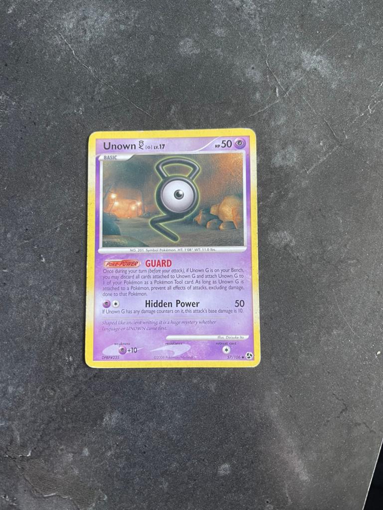 Unown G 57/106 - Pokémon Kaart, Ophalen of Verzenden, Gebruikt, Losse kaart