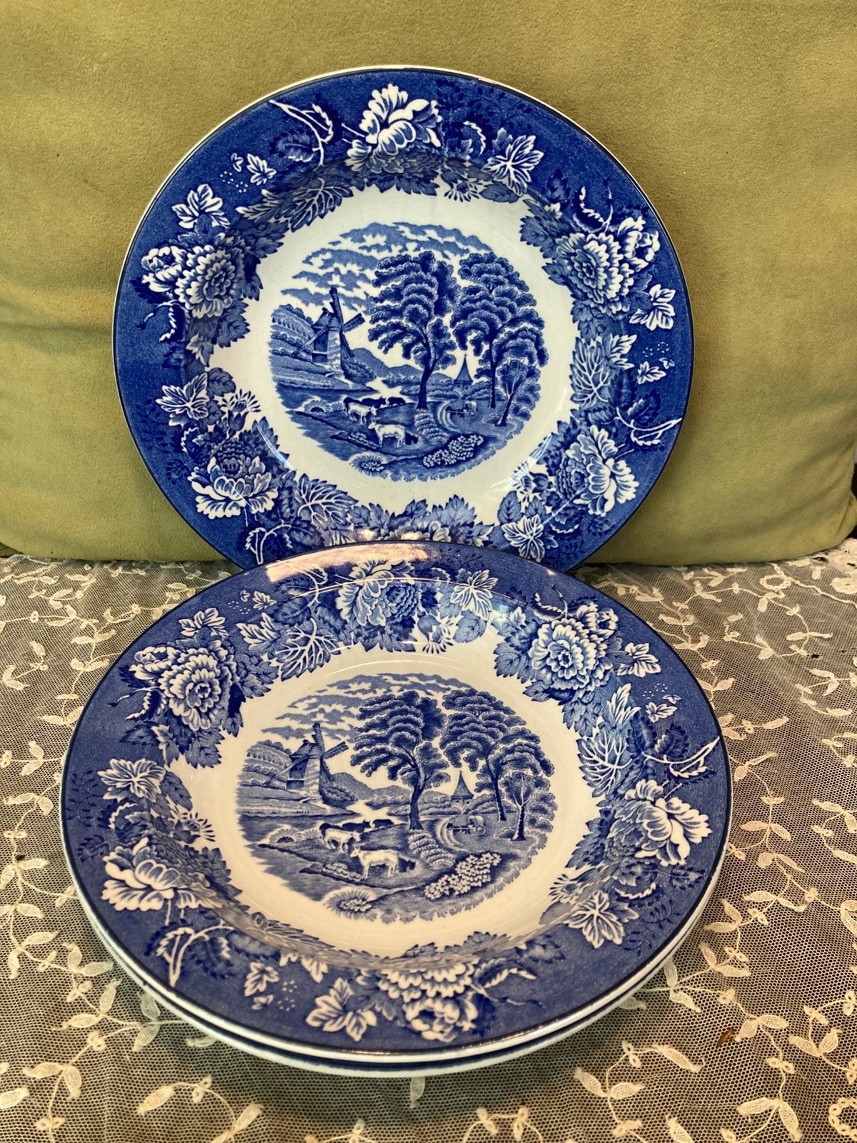 Diep bord, pastabord Wood&Sons, blauw (180825), Gebruikt, Ophalen of Verzenden, Bord(en), Overige stijlen