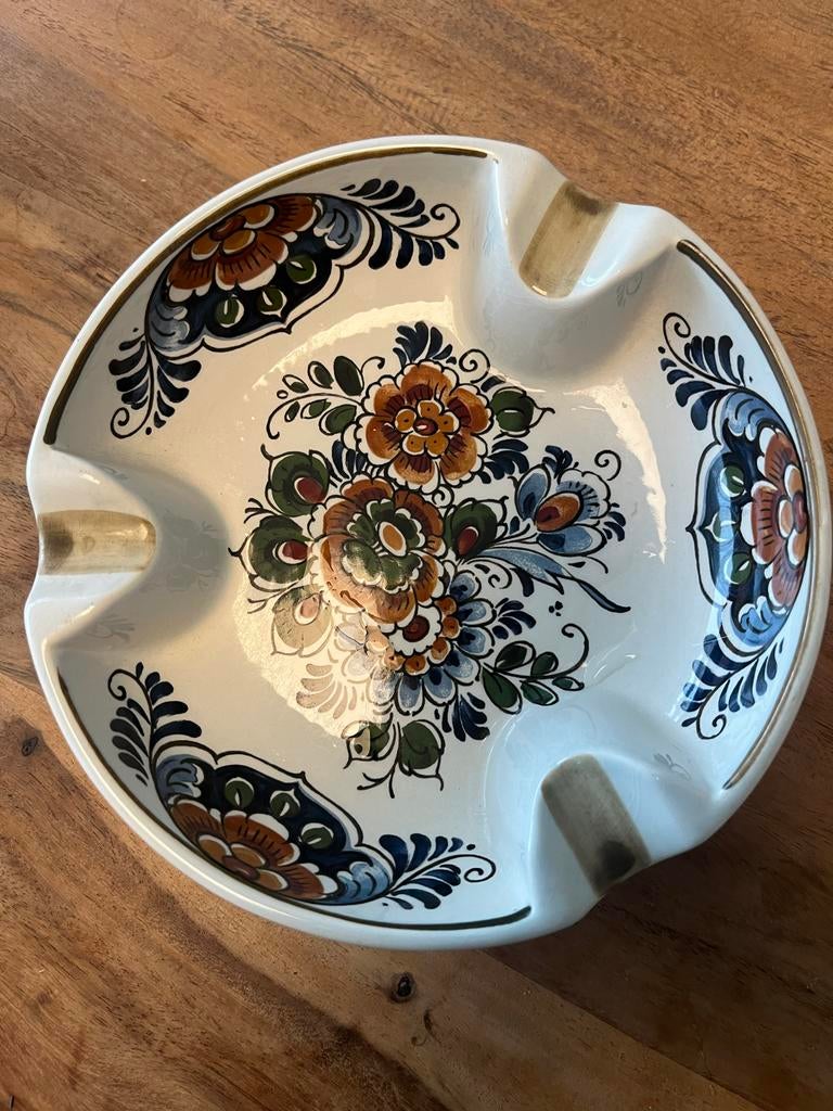 Vintage Delfts handgeschilderde asbak, Antiek en Kunst, Antiek | Keramiek en Aardewerk, Ophalen of Verzenden