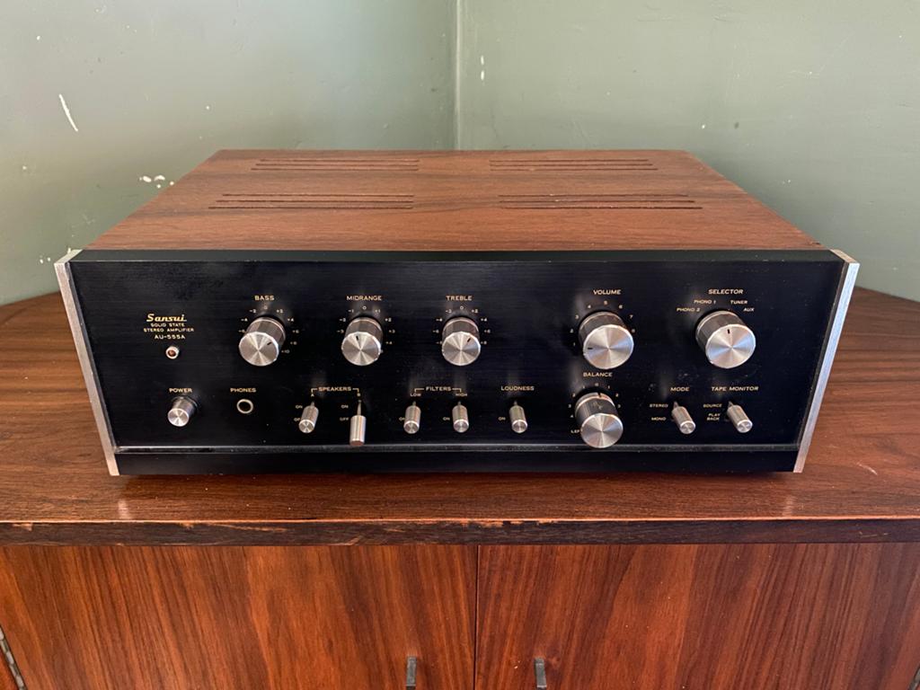 Sansui AU-555A Solid State Stereo Versterker, Overige merken, Ophalen of Verzenden, Zo goed als nieuw, Minder dan 60 watt