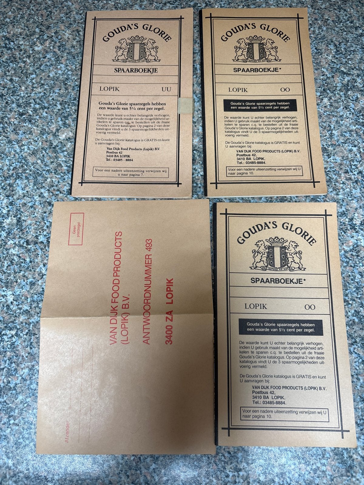 Gouda's Glorie spaarboekjes: 2 vol, 1 leeg - voor verzamelaa, Verzamelen, Ophalen of Verzenden, Gebruikt, Merk
