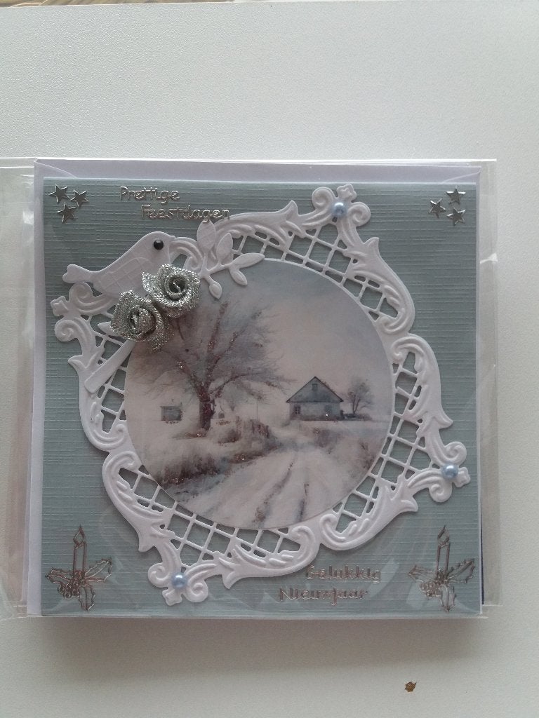 Kerstkaartje met huisje in de sneeuw no. 84, Ophalen of Verzenden, Nieuw, Kerst