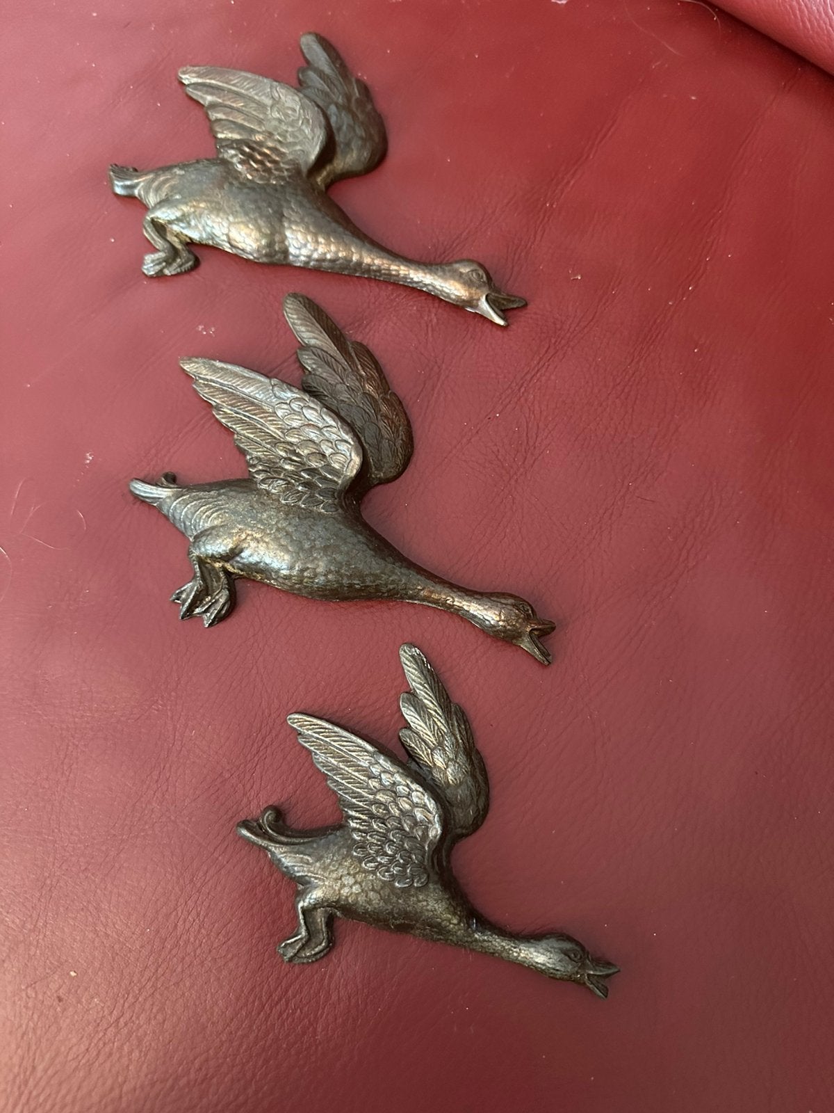 3 koperen ganzen 17, 15 en 11 cm, Ophalen of Verzenden