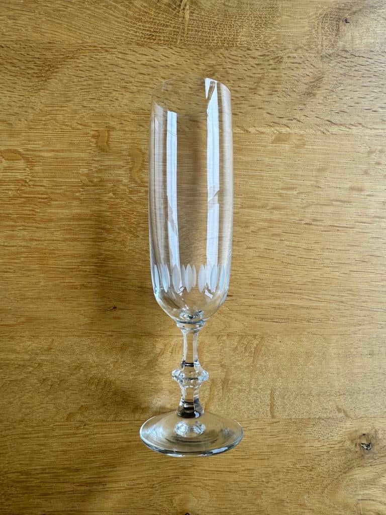 Champagne glazen 4 stuks kleine voet 18cm hoog 200ml, Ophalen, Zo goed als nieuw, Overige typen