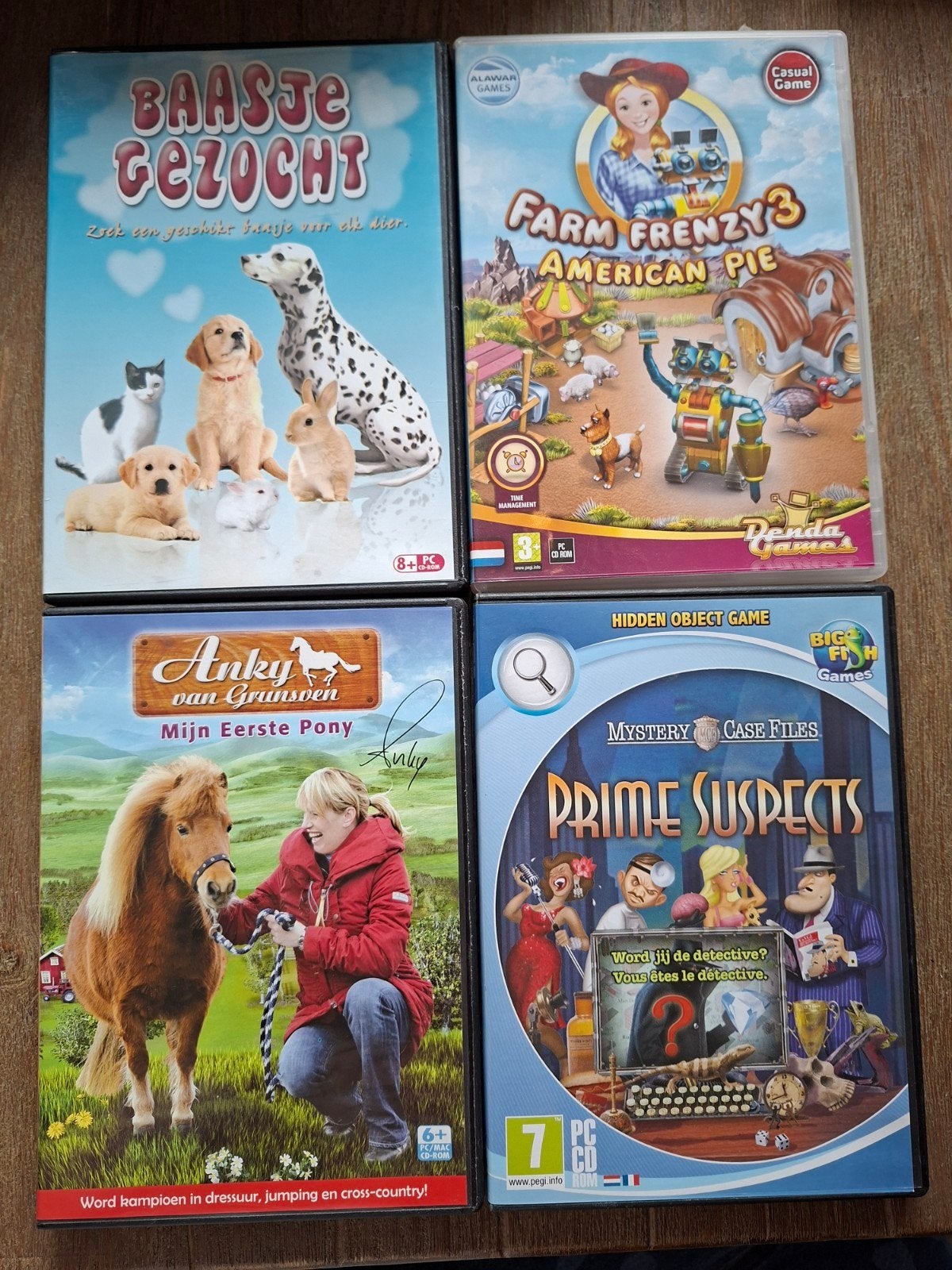 4 PC CD-ROM Spellen: o.a, Farm Frenzy 3, Anky, Pri, Gebruikt, Overige genres, 1 speler, Ophalen of Verzenden