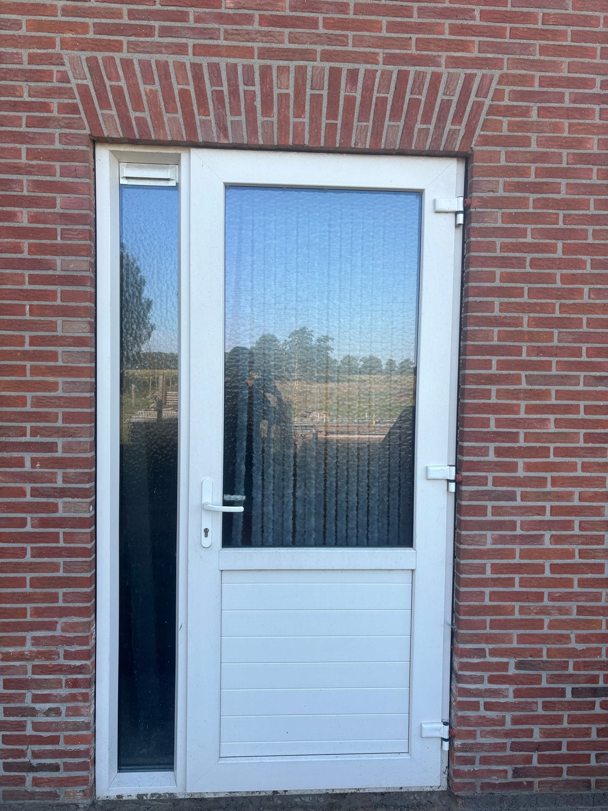 Zo goed als nieuwe buitendeur met zijlicht en los raam, Doe-het-zelf en Verbouw, Deuren en Horren, Kunststof, 215 cm of meer, Ophalen