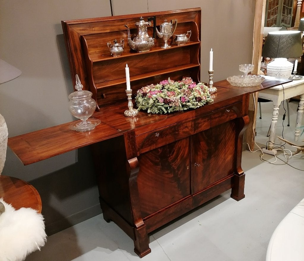 Mahonie klapbuffet, Antiek en Kunst, Ophalen of Verzenden
