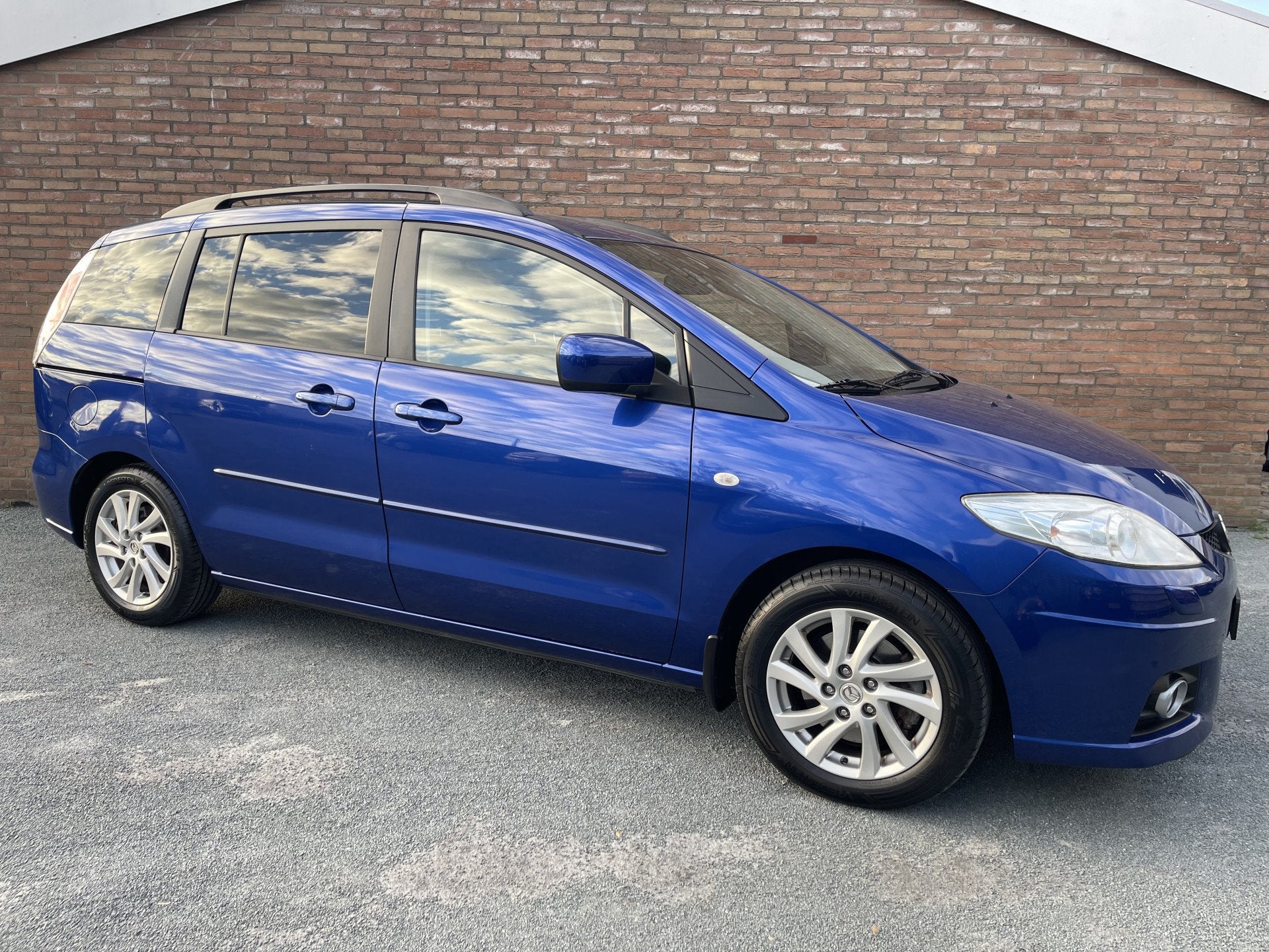 Mazda 5 2.0 Touring 7 personen Super nette auto (bj 2008), Auto's, Gebruikt, Zwart, 4 cilinders, Blauw