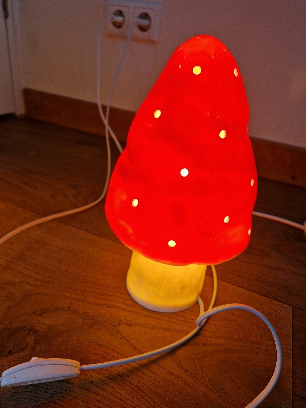 Heico paddenstoelenlamp, Gebruikt, Rood, Ophalen of Verzenden, Lamp