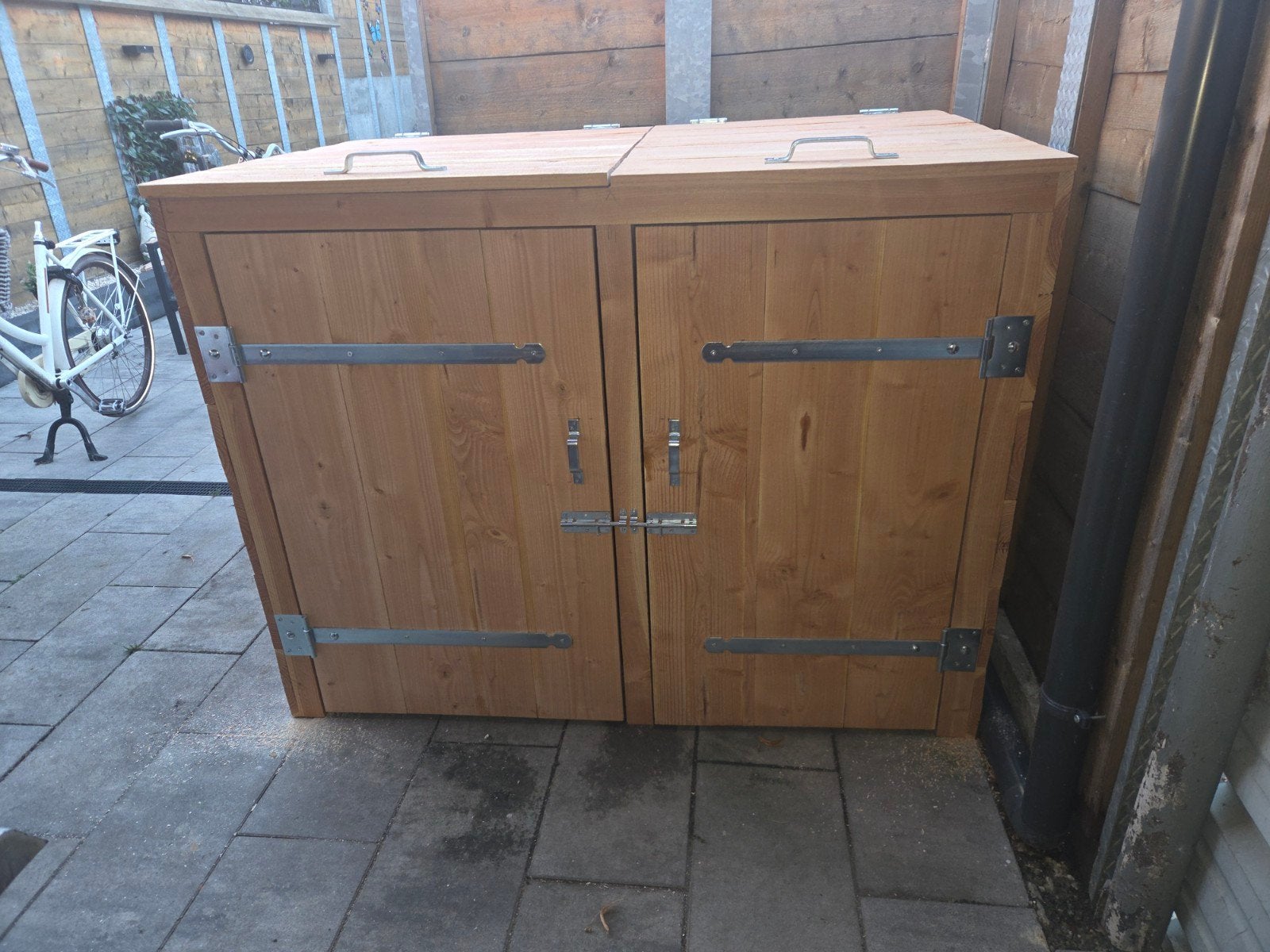 Houten kliko ombouw voor 2 containers, Ophalen of Verzenden, Nieuw, Hout, Containerberging