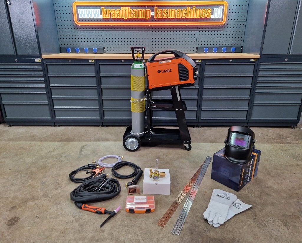 Compleet pakket! Jasic EVO20 TIG200P AC/DC PFC PULSE 230v, Ophalen of Verzenden, Nieuw, 150 tot 250 ampère, Tig