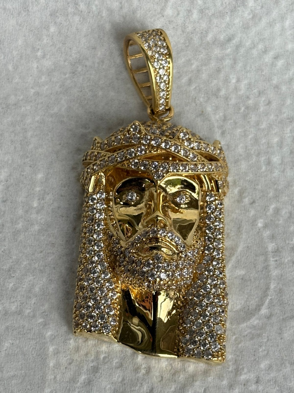 Gouden ketting hanger 18 kt Jezus 31 gram, Ophalen, Zo goed als nieuw, Goud