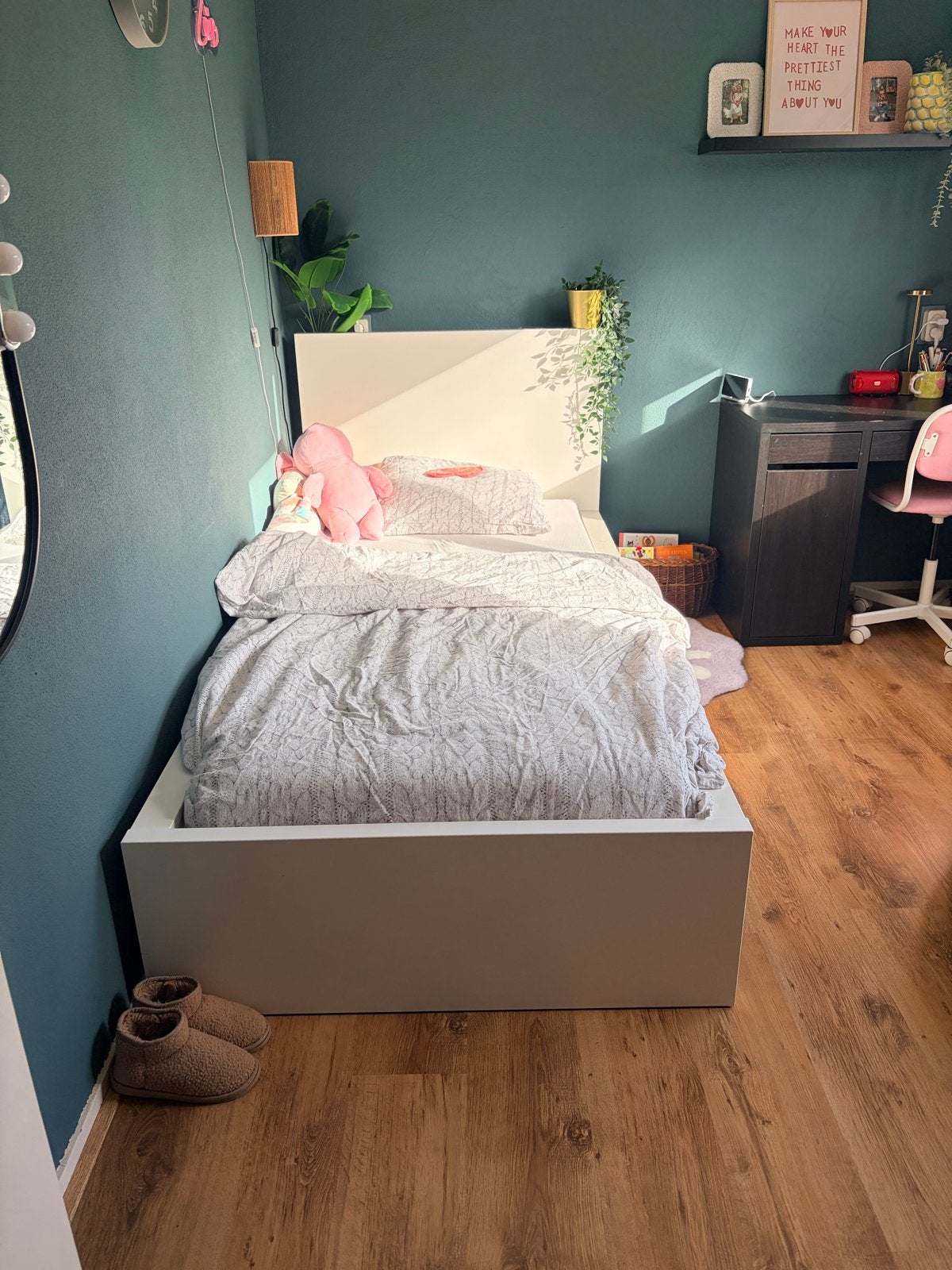 Eenpersoonsbed met matras - 2 jaar oud, Huis en Inrichting, Ophalen, Gebruikt, 90 cm, Eenpersoons