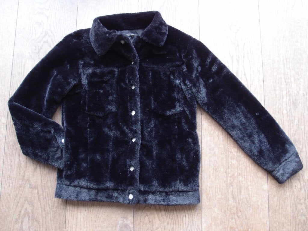 Zwart gevoerde fake fur imitatiebont My Jewellery jas XS, Kleding | Dames, My Jewellery, Zwart, Ophalen of Verzenden, Zo goed als nieuw