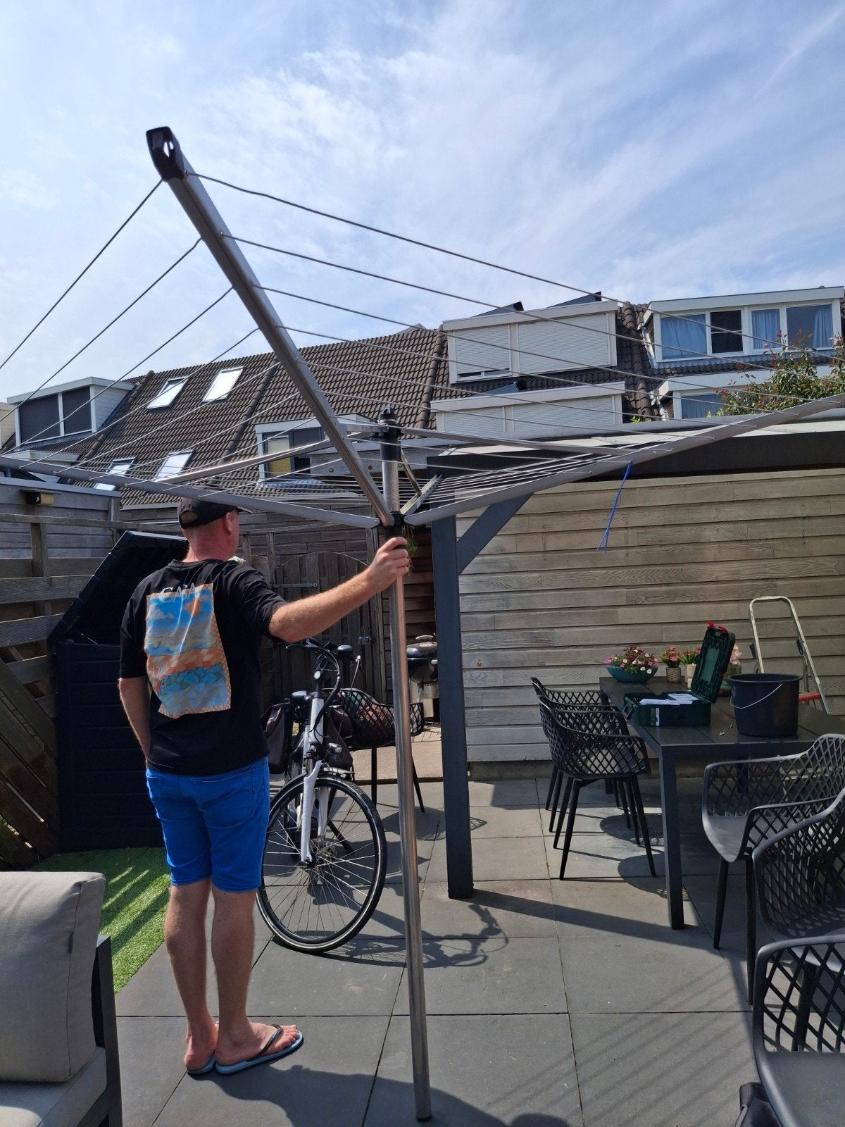 Brabantia Lift-O-Matic 50m droogmolen., Ophalen, Gebruikt, Droogmolen