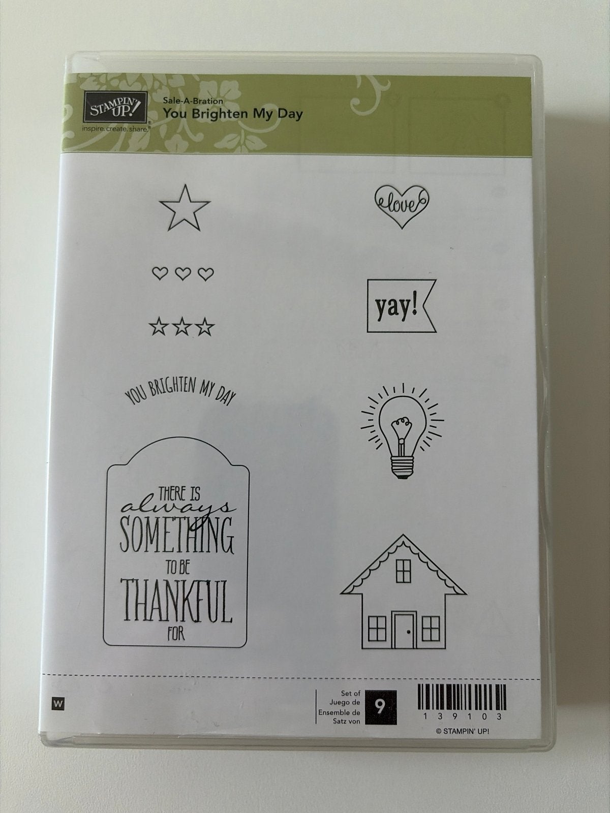 Stempelset "You Brighten My Day" - Stampin' Up! (Nieuw), Hobby en Vrije tijd, Ophalen of Verzenden, Nieuw, Houten stempel
