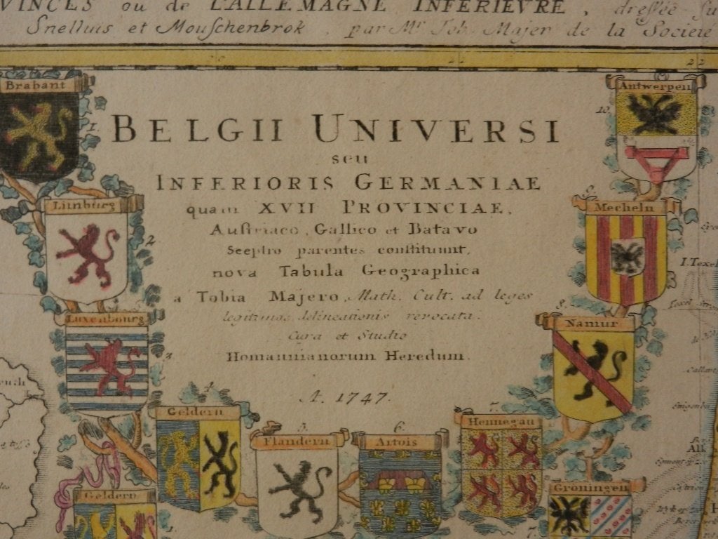Belgii Universi Inferioris Germaniae 1747 Benelux JB Homan, 55 cm, Cartografie, Ophalen of Verzenden, Gravure