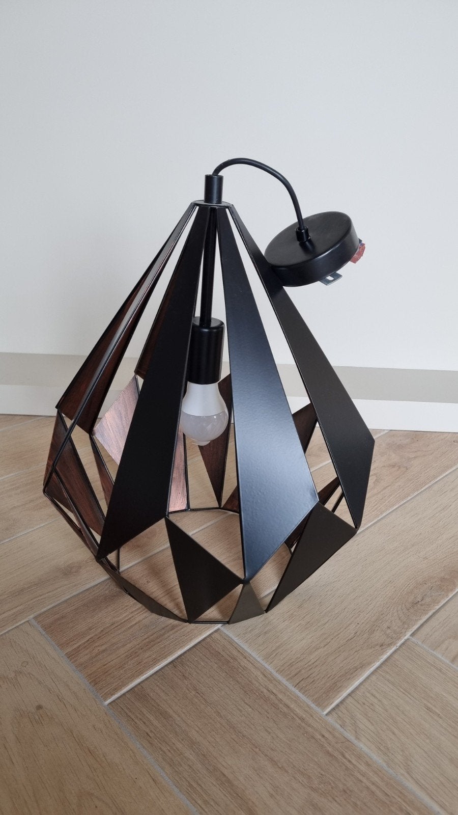 Moderne hanglamp - 30 cm breed, 45 cm hoog, Ophalen, Zo goed als nieuw, Metaal, Modern, Geometrisch