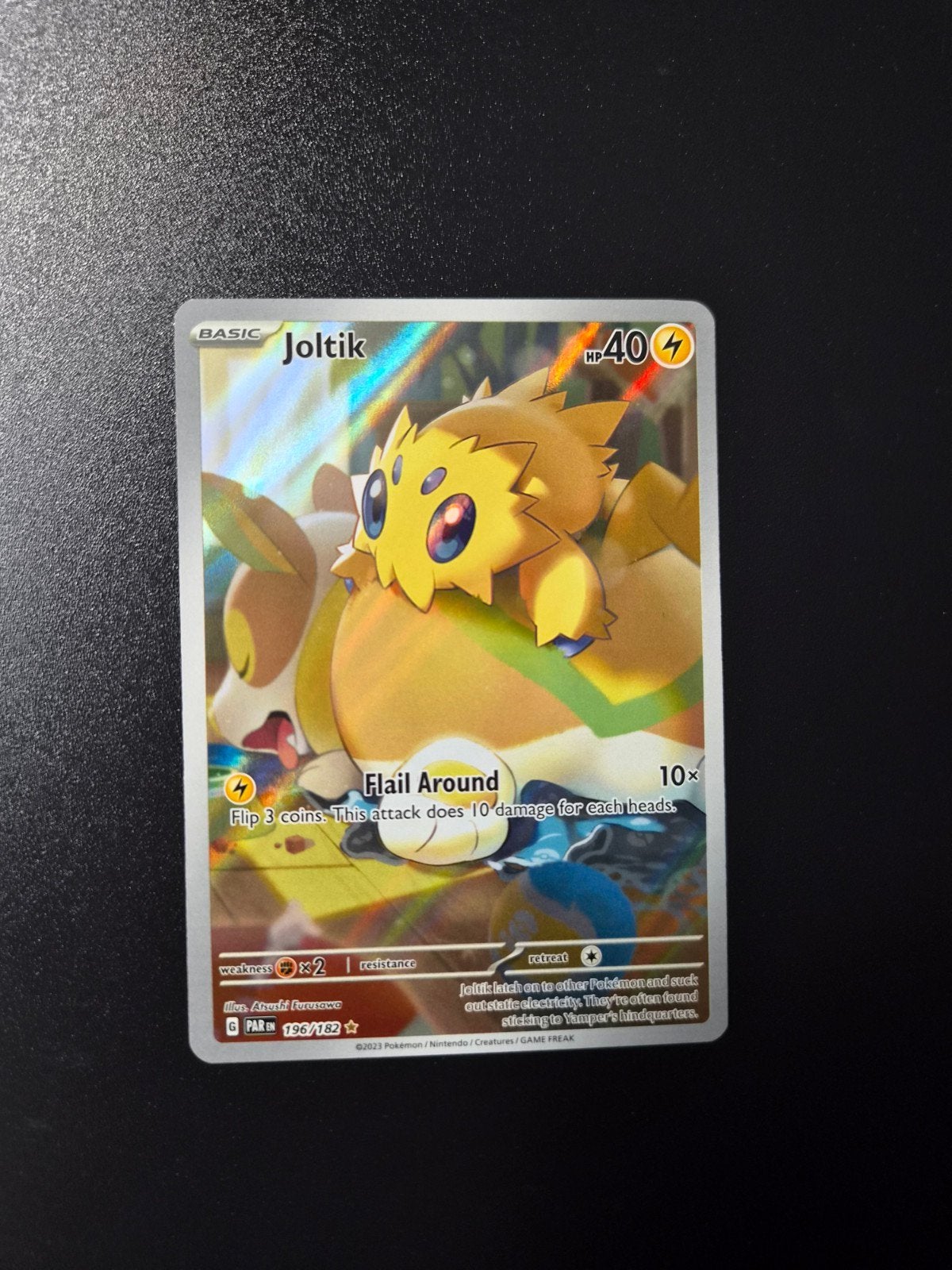Joltik 196 Pokemon Paradox Rift Illustration rare, Ophalen of Verzenden, Zo goed als nieuw, Booster, Foil