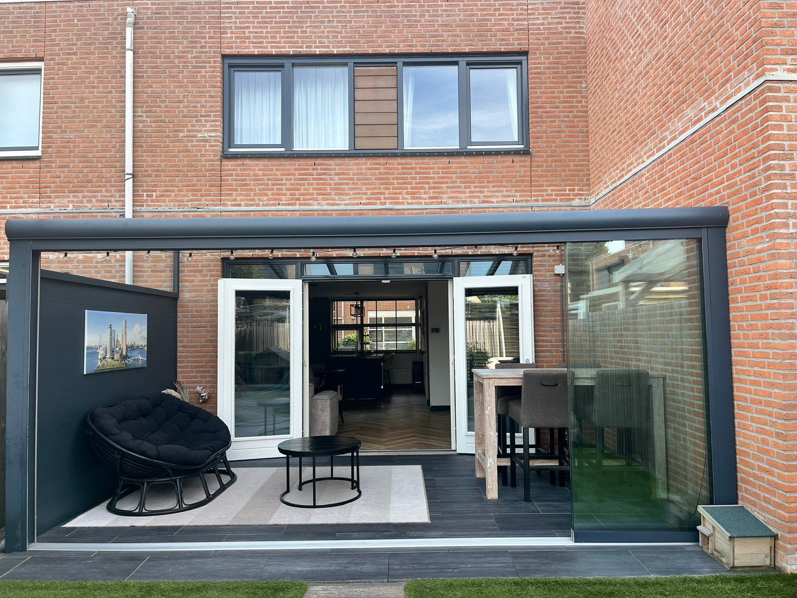 Luxe aluminium veranda met glazen dak & schuifwand., Ophalen, Zo goed als nieuw, Veranda