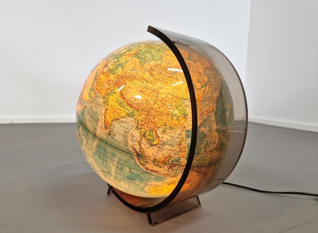 Space Age Plexi Wereldbol met Lamp, -, -, Ophalen of Verzenden, -