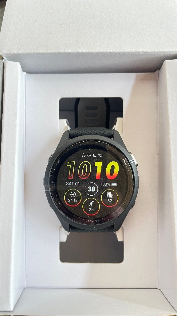 Garmin Forerunner 265 (Black/Powder Grey) – nieuw in doos, Stappen, Zwart, Garmin, Nieuw