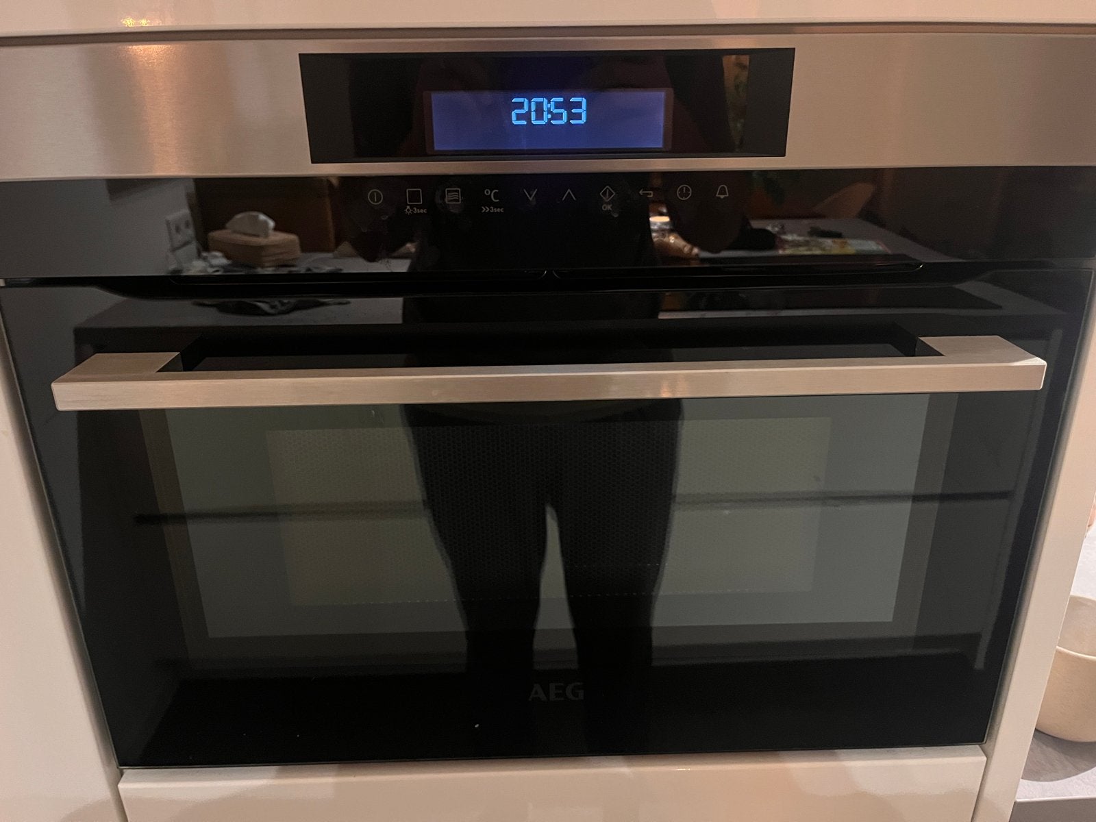AEG Inbouw Combi-oven met Magnetronfunctie, Ophalen, 45 tot 50 cm, Gebruikt, 60 cm of meer