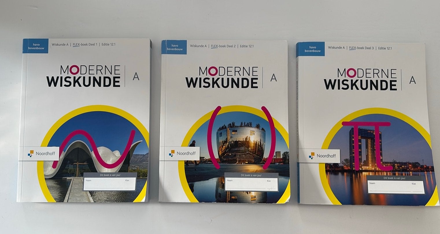 Moderne wiskunde A - Havo bovenbouw - deel 1,2,3 editie 12.1, Ophalen of Verzenden, Zo goed als nieuw, HAVO