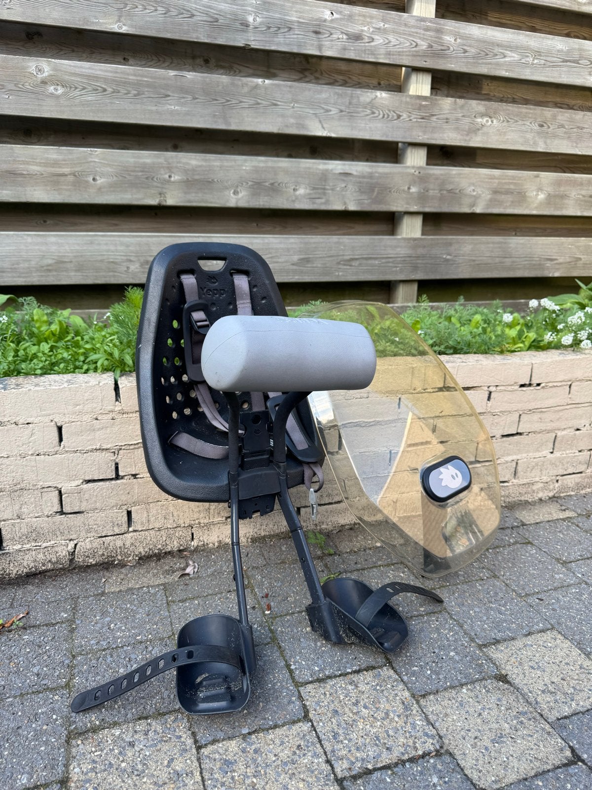 Yepp voorzitje fiets met windscherm, Ophalen, Gebruikt, Voetsteuntjes, Voorzitje