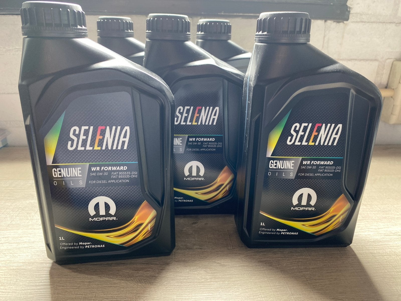 5 literflessen Selenia WR Forward 0W-30 motorolie (1 liter), Ophalen of Verzenden, Nieuw, Fiat
