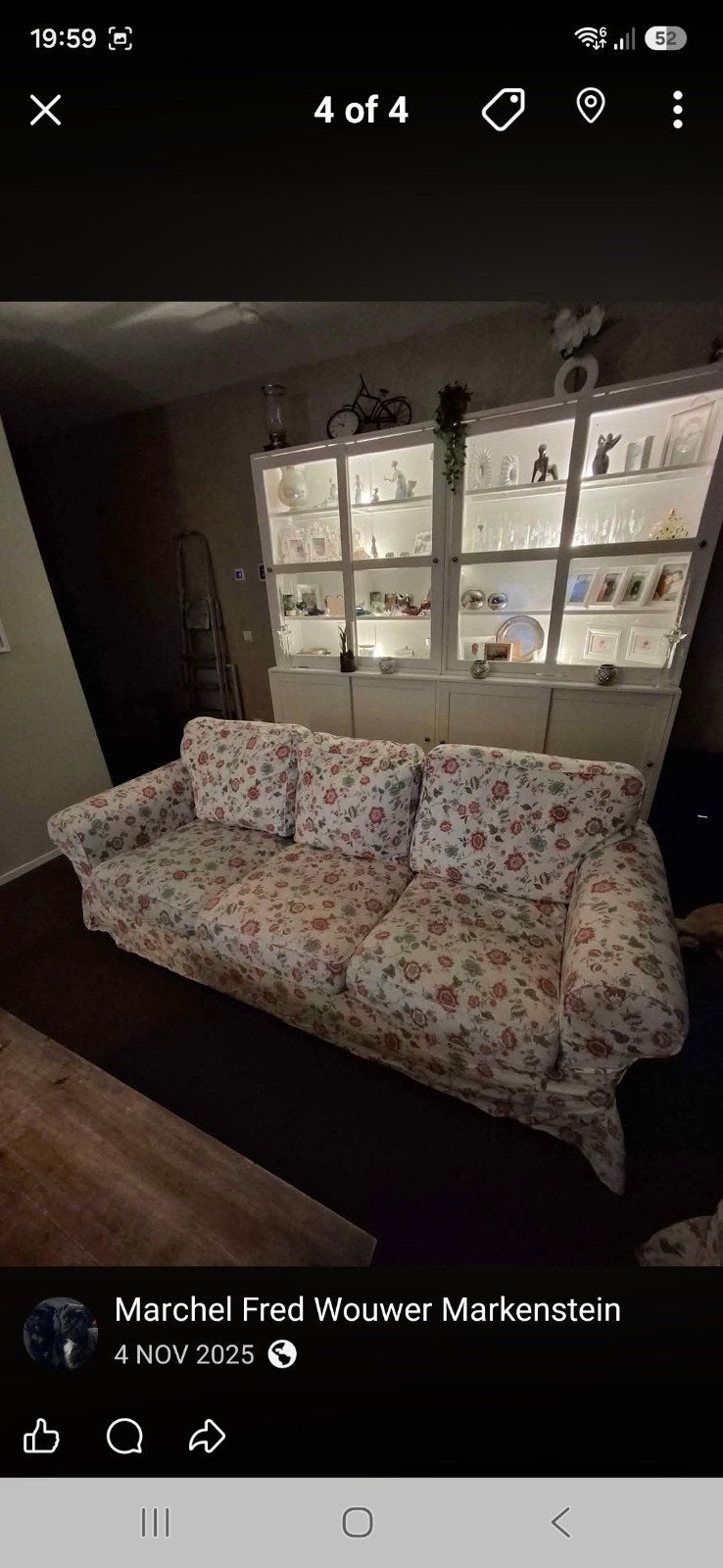 IKEA Ektorp bankstel met  extra hoezen, Huis en Inrichting, Ophalen, Driepersoons, Zo goed als nieuw, Rechte bank