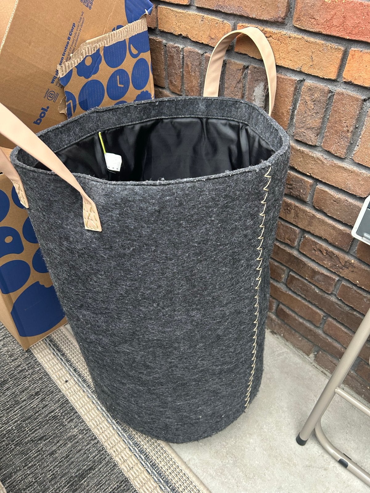 Childwood opbergtas vilt grijs 59 hoog 45diamter kinderkamer, Ophalen, Gebruikt, Grijs, Textiel