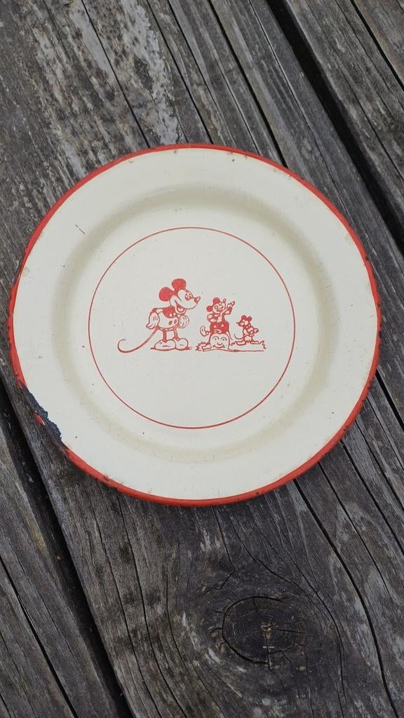 Oud kinderbord, servies., Ophalen of Verzenden