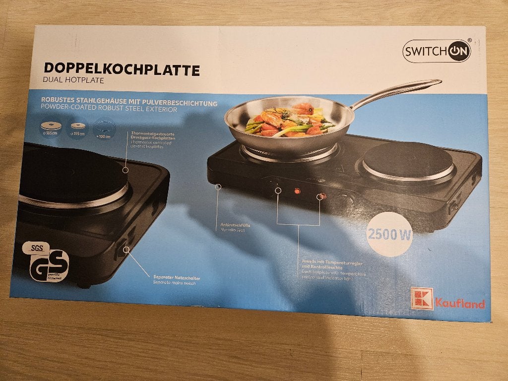kookplaat dubbel zwart, Witgoed en Apparatuur, Kookplaten, Ophalen, Nieuw, 3 kookzones of minder, Energieklasse A of zuiniger