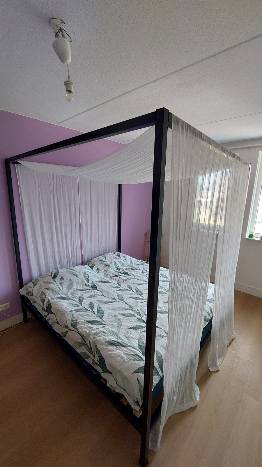 Hemelbed 180x200, Huis en Inrichting, Slaapkamer | Bedden, Ophalen, Gebruikt, Zwart, Tweepersoons