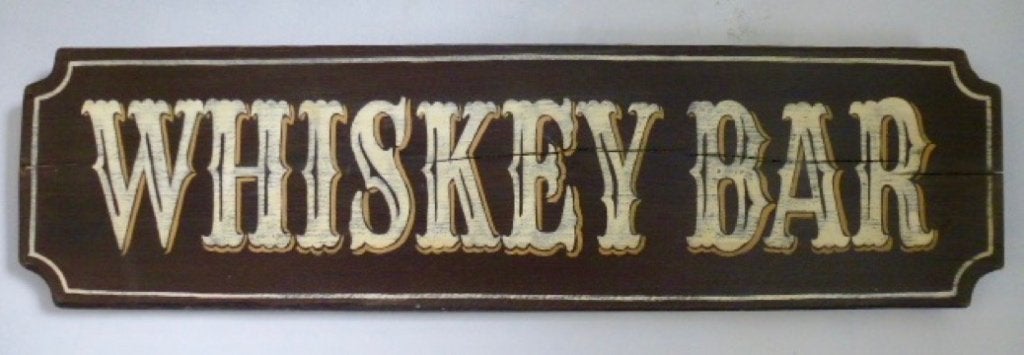Handgeschilderd stoer houten whiskey bar / whisky / pub bord, Hout, Decoratieobject, Ophalen of Verzenden, Zo goed als nieuw
