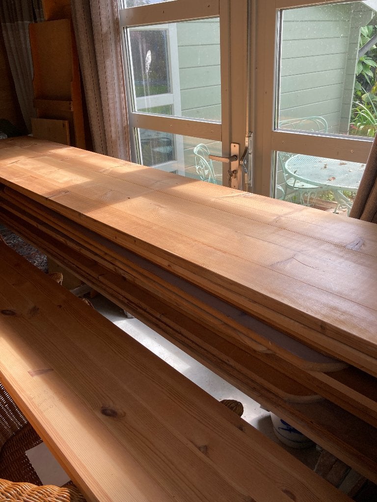 Massief houten planken, Ophalen, 150 tot 200 cm, Zo goed als nieuw, Minder dan 100 cm