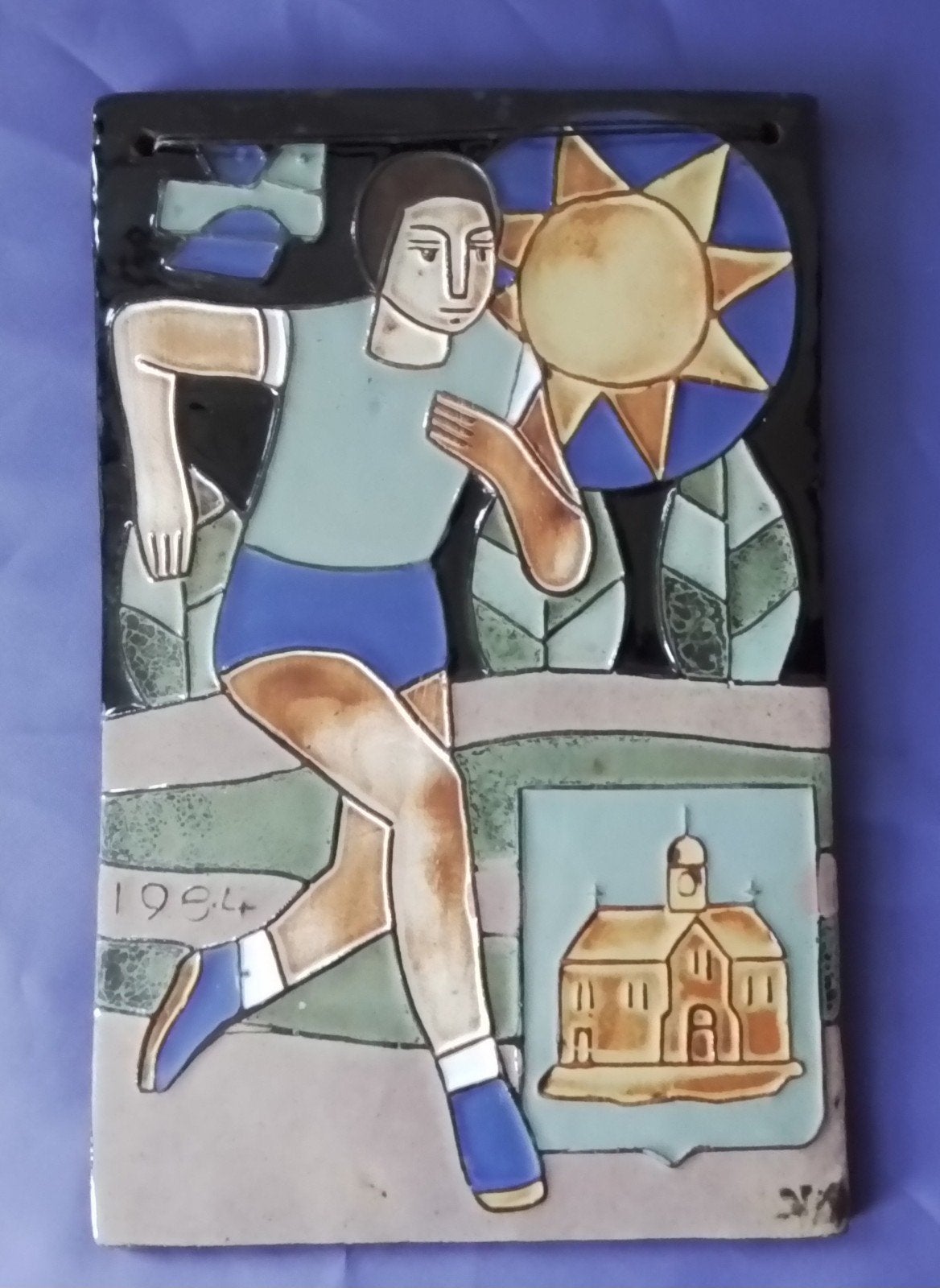 Vintage Keramisch Geglazuurde Sporter door Henk Potters, Antiek en Kunst, Ophalen of Verzenden