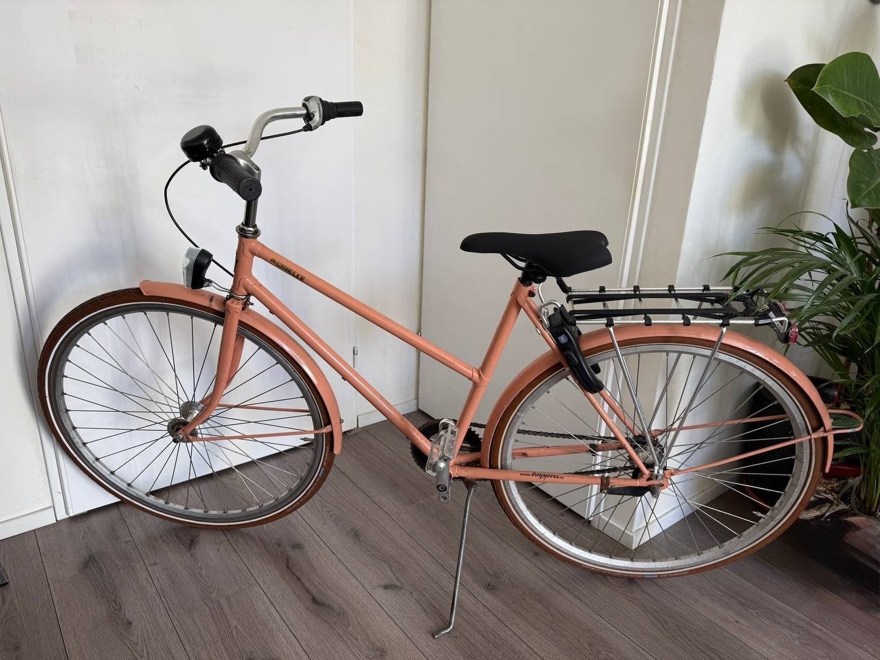 Roze Gazelle fiets 26 inch, Gebruikt, Velgrem, Versnellingen, Ophalen of Verzenden