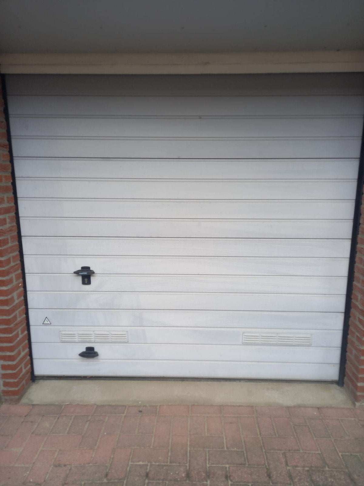 Electrische Garage deur (overhead), Ophalen, Gebruikt, 200 cm of meer, Wit