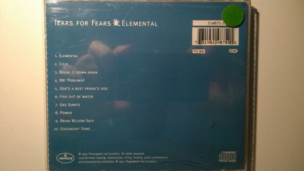 Tears For Fears - Elemental, Cd's en Dvd's, Ophalen of Verzenden, Zo goed als nieuw, Pop, Album