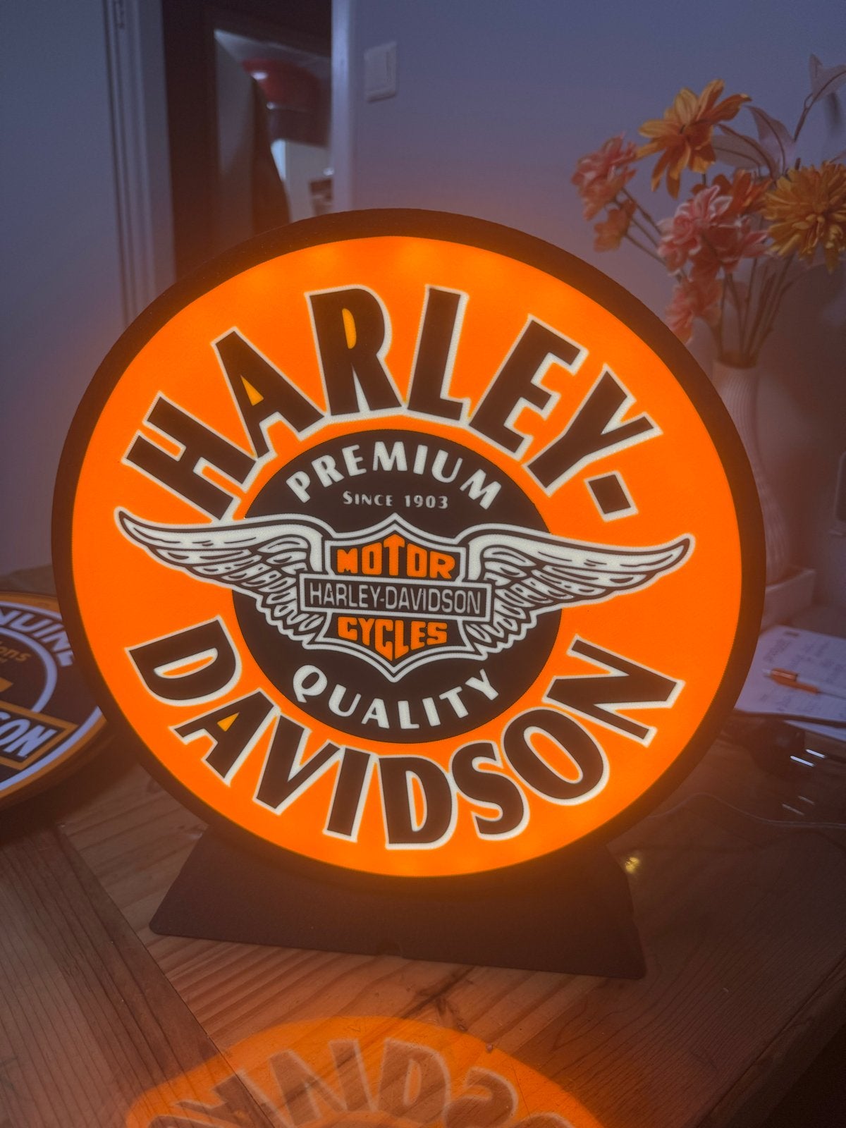 Harley-Davidson Verlicht Reclamebord, Ophalen of Verzenden
