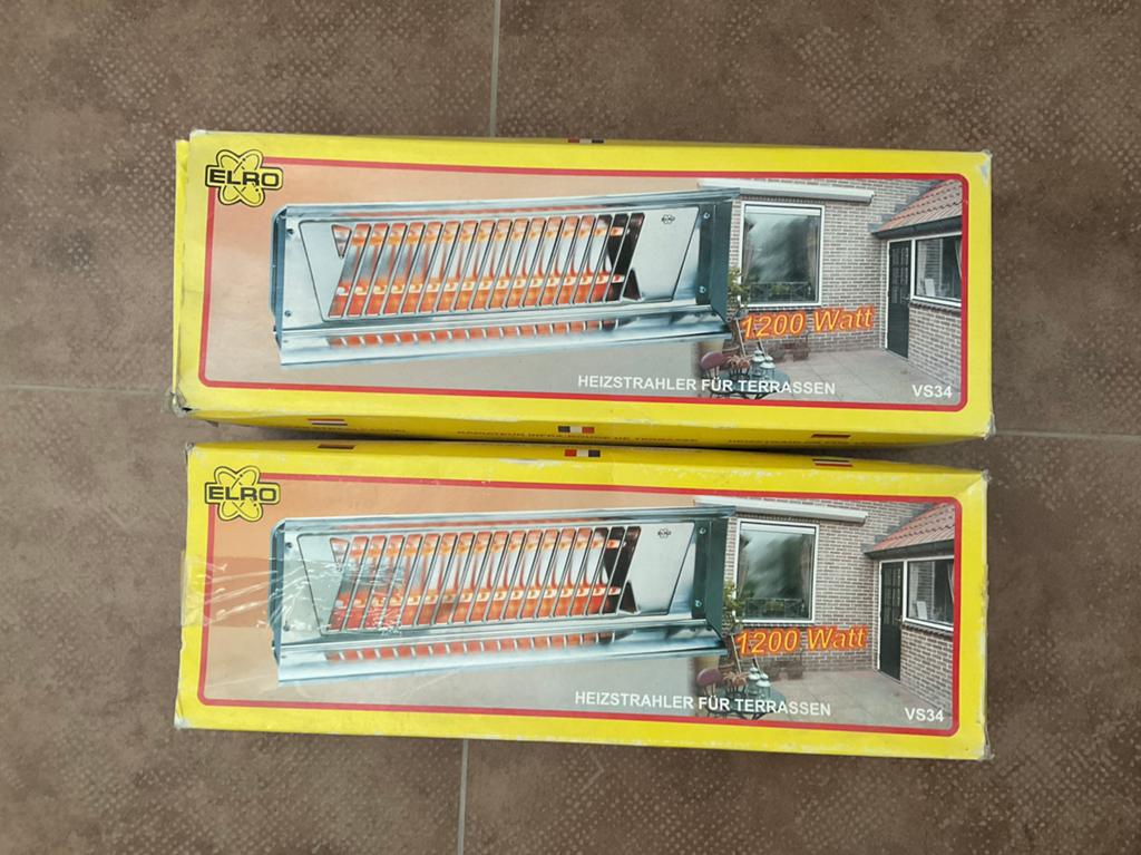 2x nieuwe Elro terrasverwarmer (wandmodel), Tuin en Terras, Terrasverwarmers, Ophalen of Verzenden, Zo goed als nieuw